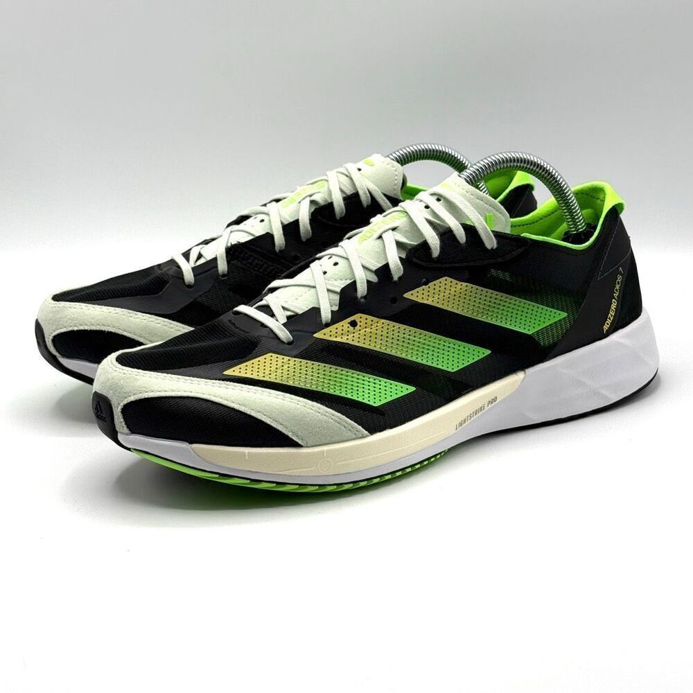 Adidas Adizzero Adios 7 Sneakers in Beam Yellow Solar Green - US Men’s 10 / FR 4